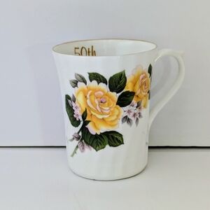 Royal Stuart 50th Anniversary Floral Coffee Mug Bone China England